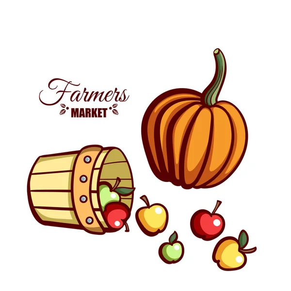 Çiftçiler elma kabak Pazar