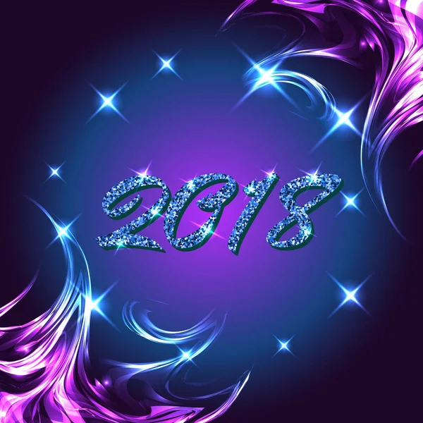 2018 nouvelle carte de vœux année — Image vectorielle