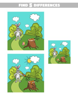 Farklılıklar tavşan havuç ile bul