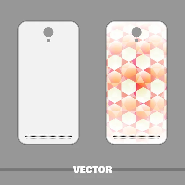 Telefon pokrývají oranžové mnohoúhelníky — Stockový vektor