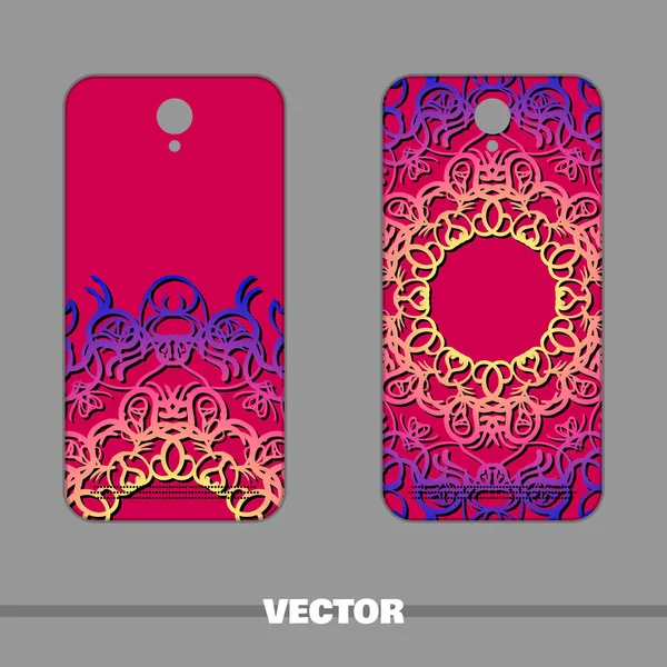 Cubierta del teléfono ornamento redondo — Vector de stock