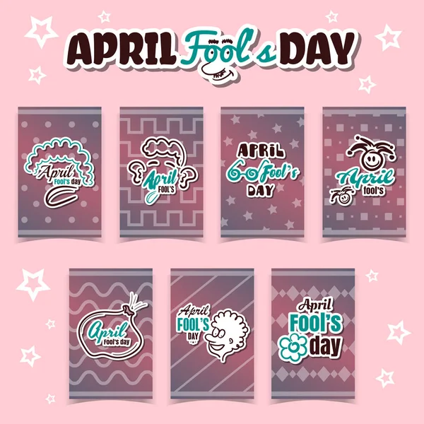 Cards For April Fools Day — Stock Vector