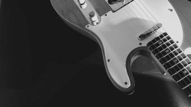 Klasik elektro gitar kapanışı. Koyu arkaplan