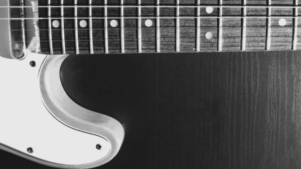 Vintage Closeup Guitarra Elétrica Fundo Escuro — Fotografia de Stock