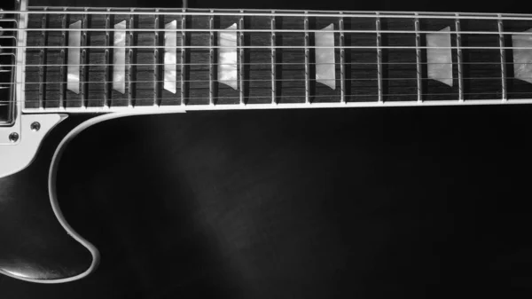 Cuello Guitarra Eléctrica Fondo Oscuro —  Fotos de Stock