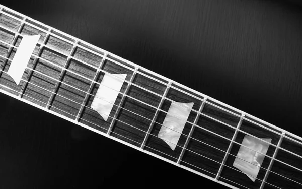 Gitara Elektryczna Ciemne Tło Przestrzenią Kopiowania — Zdjęcie stockowe