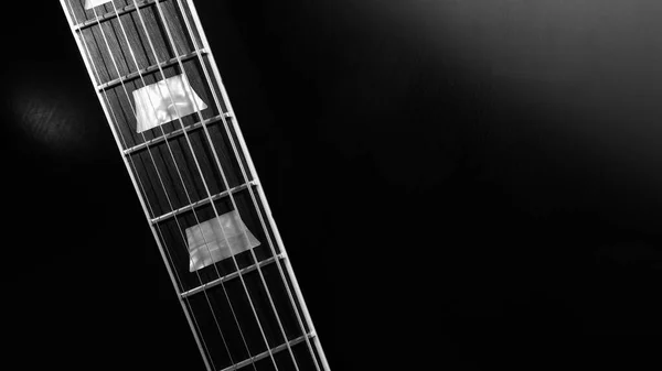 Electric Guitar Neck Dark Background Copy Space — Stock Photo, Image