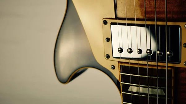 Vintage Guitarra Elétrica Corpo Closeup Espaço Cópia — Fotografia de Stock