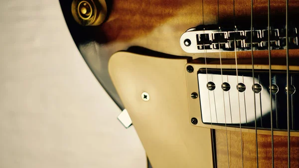 Vintage Electric Guitar Body Closeup Copy Space — Stock Photo, Image