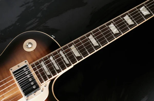 Retro Kytara Detailní Záběr Pozadí Barev Kopírovat Prostor — Stock fotografie