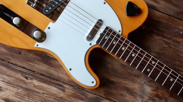 Guitar Wooden Boards Closeup — Stock Photo, Image