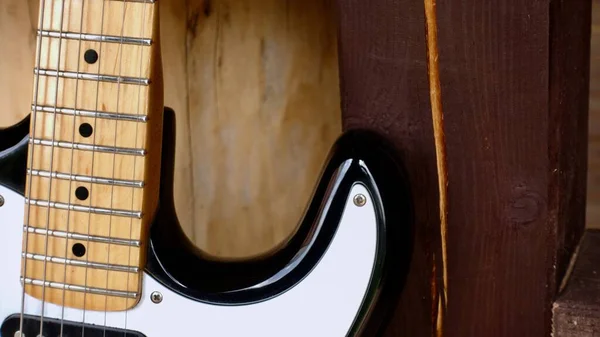 Electric Guitar Closeup Wooden Boards — Stock Photo, Image