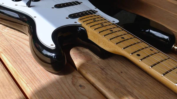 Elektrische Gitaar Houten Planken — Stockfoto