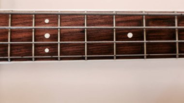 Kopya alanı olan bas gitar yakalı. Beyaz arkaplan