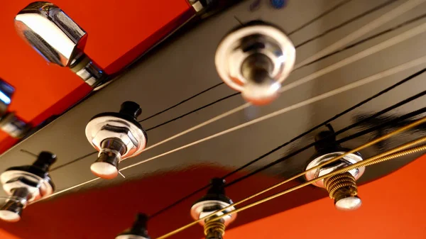 Guitar Headstock Closeup Color Background — Stock Photo, Image