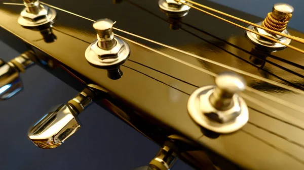 Cabeça Guitarra Close Cor Fundo — Fotografia de Stock