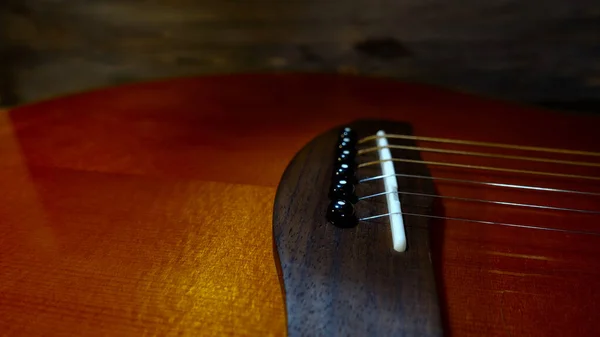 Strojenie Gitary Kołki Zbliżenie Kolor Tła Przestrzenią Kopiowania — Zdjęcie stockowe