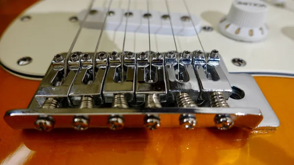 Guitarra Eléctrica Trémolo Primer Plano Copiar Espacio — Foto de Stock