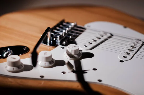 Vintage Elektrická Kytara Detailní — Stock fotografie