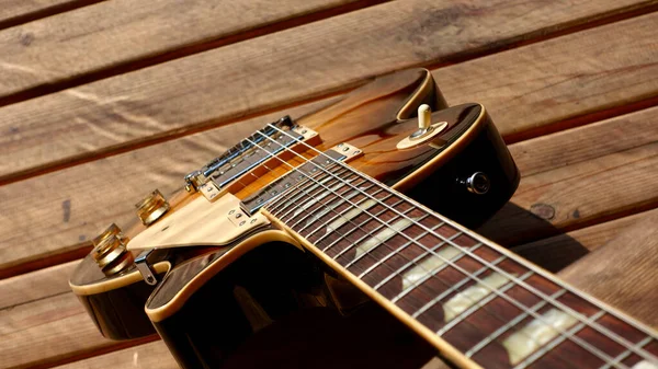 Vintage Electric Guitar Wooden Boards — Stock Photo, Image