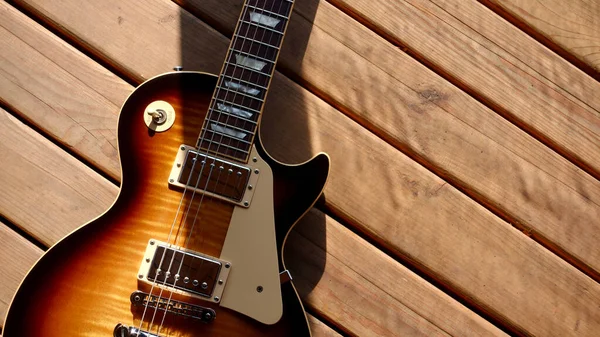 Vintage Electric Guitar Wooden Boards — Stock Photo, Image