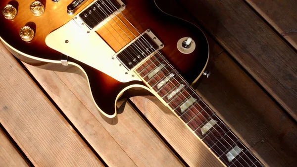 Vintage Electric Guitar Wooden Boards — Stock Photo, Image