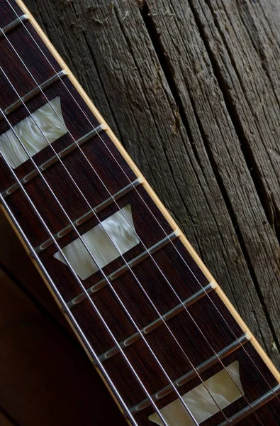 Elektrische Gitaar Hals Houten Planken — Stockfoto