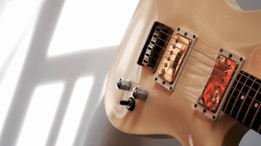 Elektro gitar kapanışı. Kopyalama alanı olan renk arkaplanı