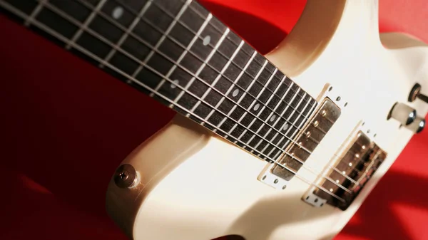 Electric Guitar Closeup Color Background Copy Space — Stock Photo, Image