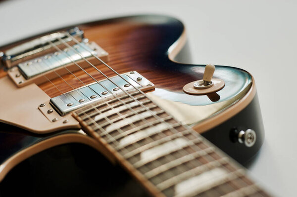 Vintage electric guitar closeup