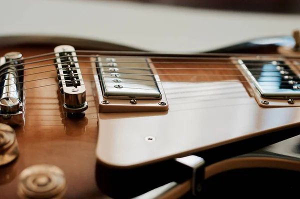 Vintage Elektrische Gitaar Closeup — Stockfoto