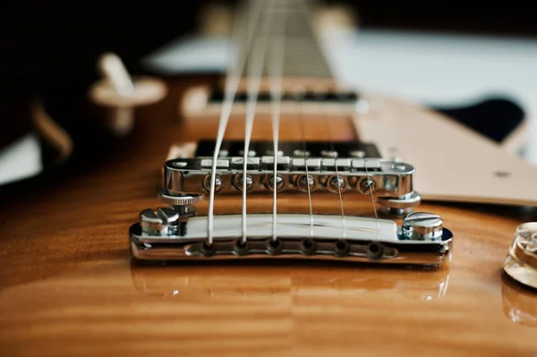 Vintage Elektrische Gitaar Closeup — Stockfoto