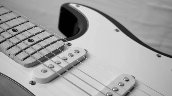 Electric Guitar Closeup White Background Copy Space — Stock Photo, Image