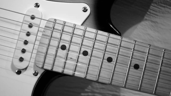 Electric guitar closeup . Copy space