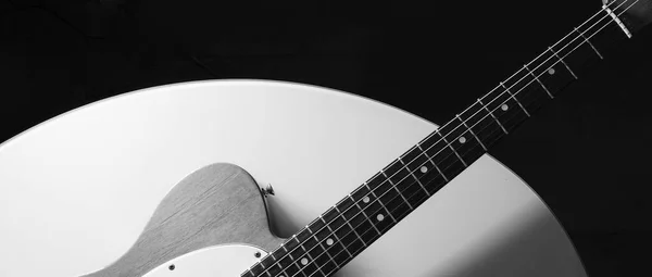 Guitarra Elétrica Vintage Fundo Branco Com Espaço Cópia — Fotografia de Stock