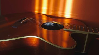 Elektro gitar başlığı kapanıyor. Renk arkaplanı