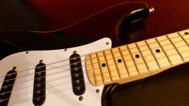 Elektro gitar kapanışı. Renk arkaplanı