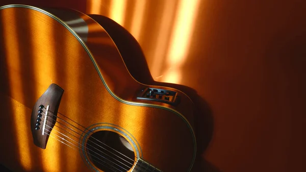 Electric Guitar Headstock Closeup Color Background — Stock Photo, Image