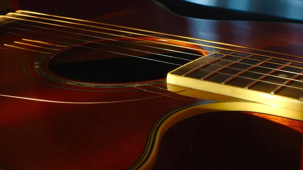 Cabeçote Guitarra Elétrica Close Cor Fundo — Fotografia de Stock