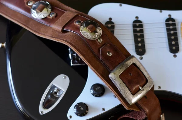 Electric Guitar Closeup Guitar Strap — Stock Photo, Image