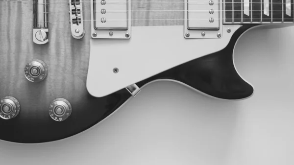 Zbliżenie Gitary Elektrycznej Przestrzeń Kopiowania — Zdjęcie stockowe
