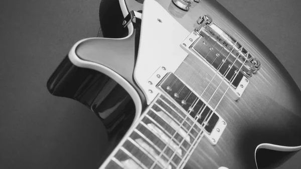 Electric guitar closeup . Copy space