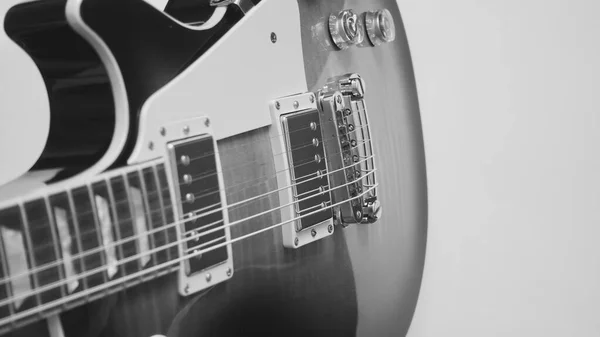 Electric guitar closeup . Copy space