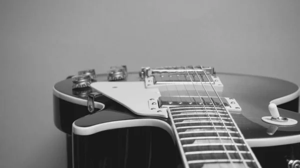 Closeup Guitarra Elétrica Espaço Cópia — Fotografia de Stock