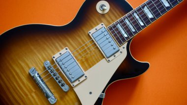 Klasik elektro gitar kapanışı. Kopyalama alanı olan renk arkaplanı