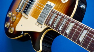 Klasik elektro gitar kapanışı. Kopyalama alanı olan renk arkaplanı