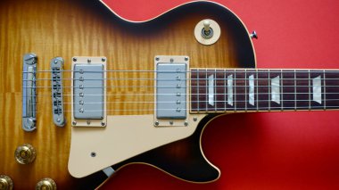 Klasik elektro gitar kapanışı. Kopyalama alanı olan renk arkaplanı