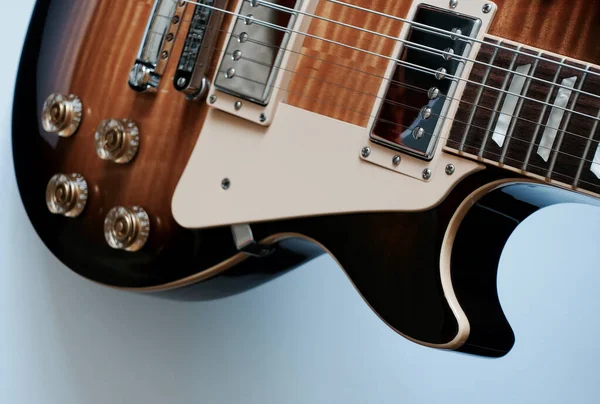 Klasik elektro gitar kapanışı. Kopyalama alanı olan renk arkaplanı