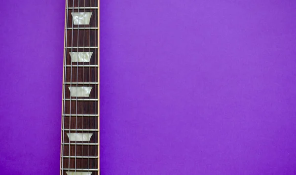 Vintage Electric Guitar Closeup Color Background Copy Space — Stock Photo, Image