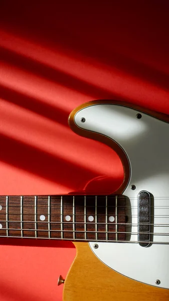 Elektro Gitar Kopyalama Alanı Olan Renk Arkaplanı — Stok fotoğraf